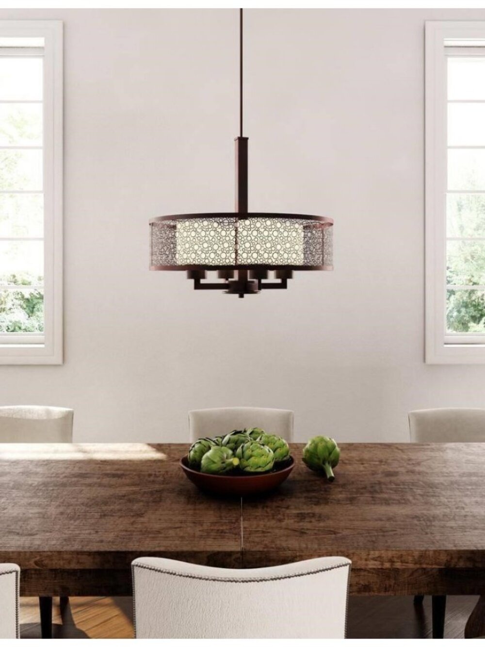 ✨Progress Lighting Mingle Collection 4-Light Pendant NWT Antique Bronze